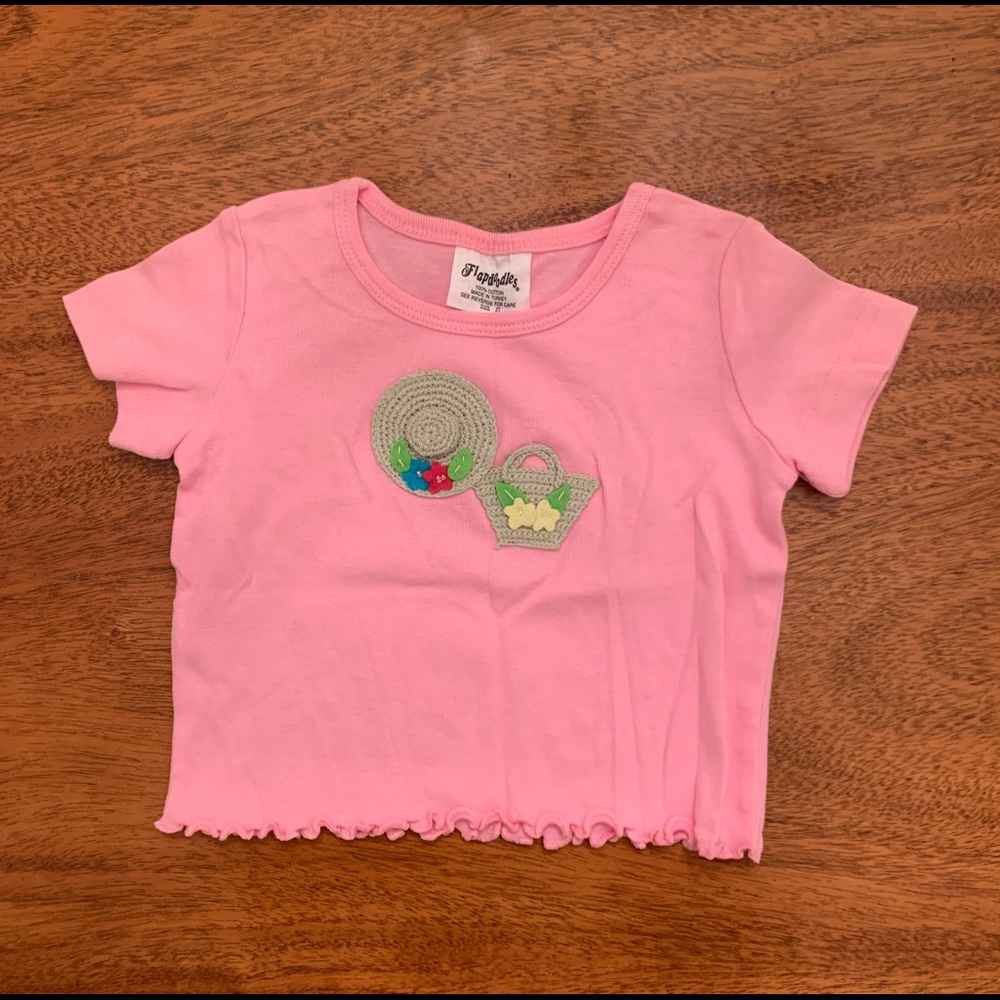 Flapdoodles Light Pink Short Sleeve Shirt with Embroidery Details & Khaki Shorts - Picture 2 of 4